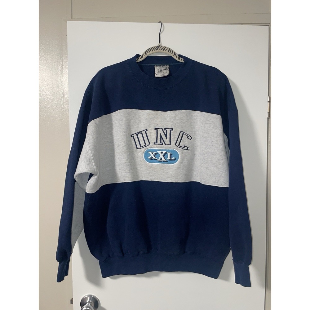 Vintage UNC Chapel Hill Carolina Tar Heels Color Block Crewneck Sweatshirt  XL